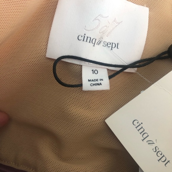 NWT CINQ A SEPT Yuki Rouched Strapless Mini Dress Tea Rose Size 10 - Picture 6 of 7